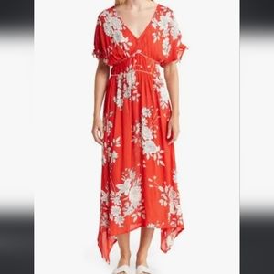 NWT Anthropologie, RAGA red/white floral maxi dress, size XS - BOGO ITEM